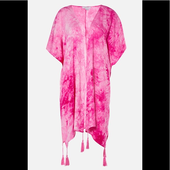 NWT JustFab Tie Dye Kimono in Pink Size Medium - Picture 1 of 4